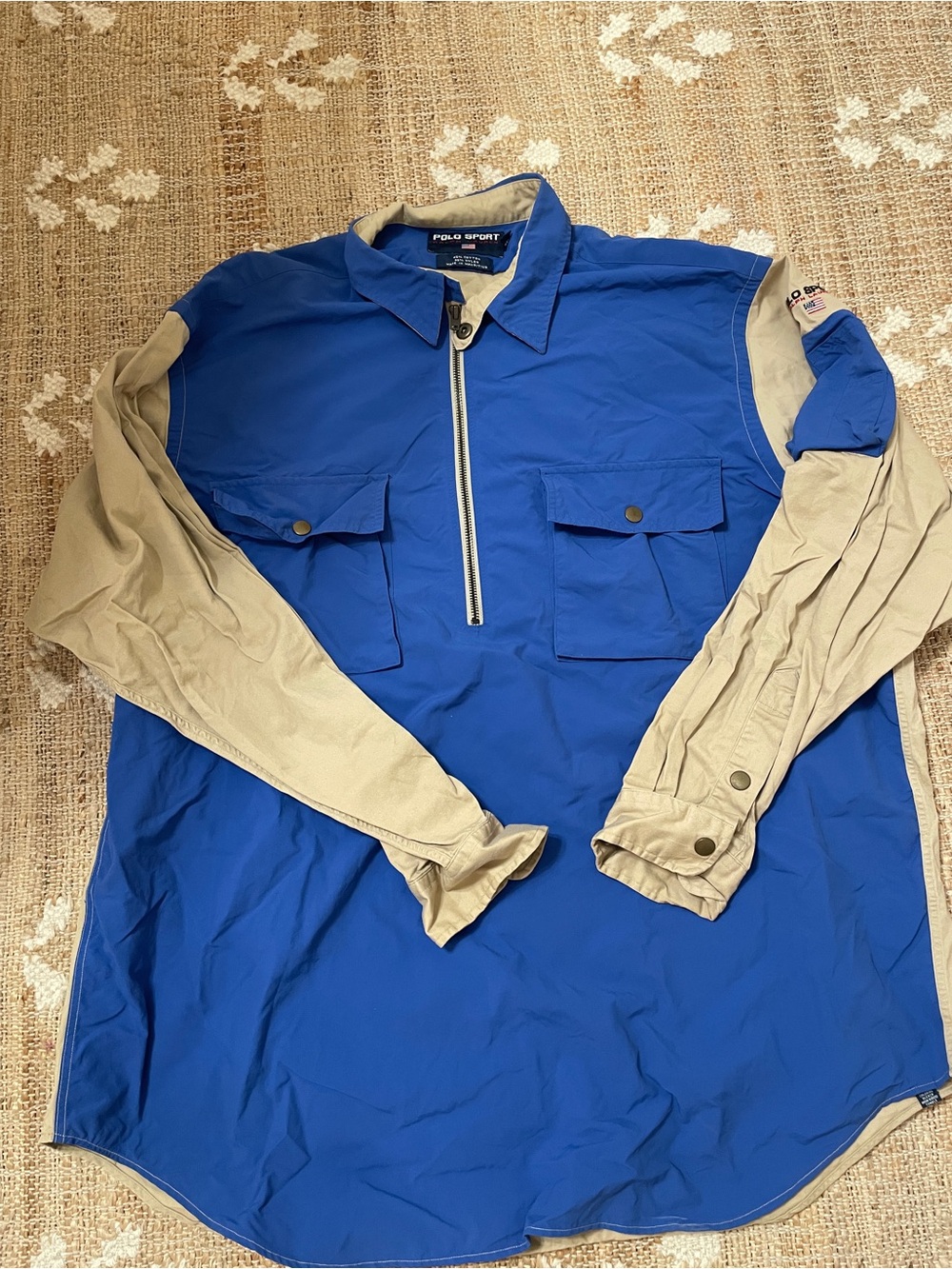 Vintage Polo Sport Ralph Lauren Quarter Zip Utility Shirt XL